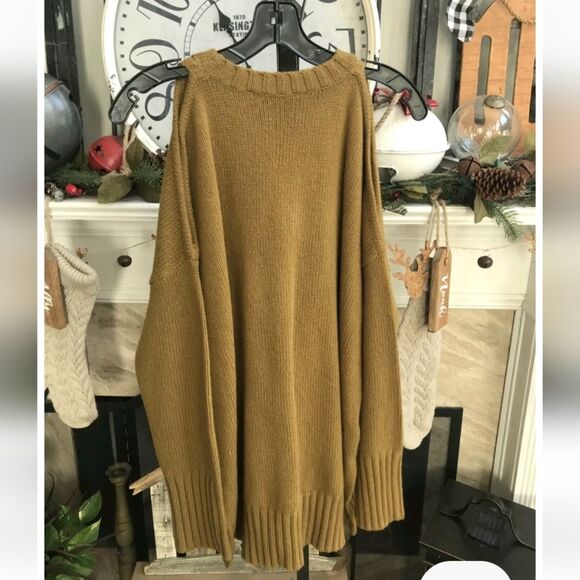 Bcbg Maxazria Steffe Gold Lambswool Blend Cold Shoulder Knit Sweater Chunky XS - Picture 8 of 8